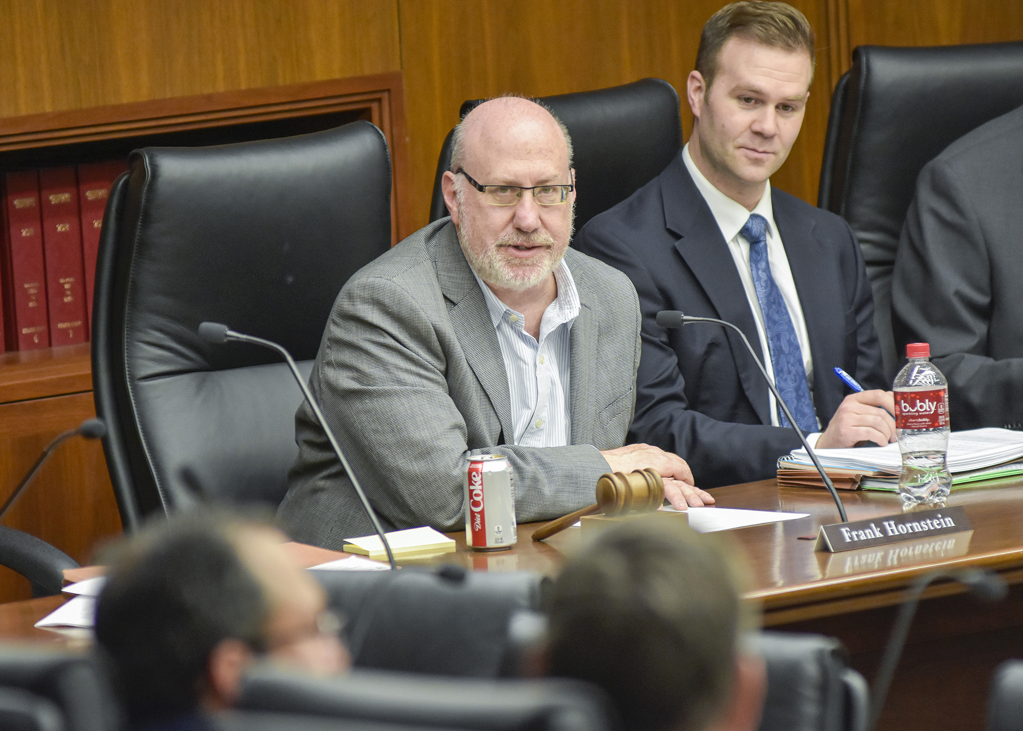 Rep. Frank Hornstein, chair of the House Transportation Finance and Policy Division, comments during a May 22 informational hearing on the omnibus transportation finance bill. Photo by Andrew VonBank
